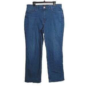 Lee Heritage Straight Leg Jeans Womens 18 Medium Wash High Rise Stretch Denim